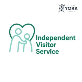 Independent visitor service logo in center with smaller City of York Council logo in top right